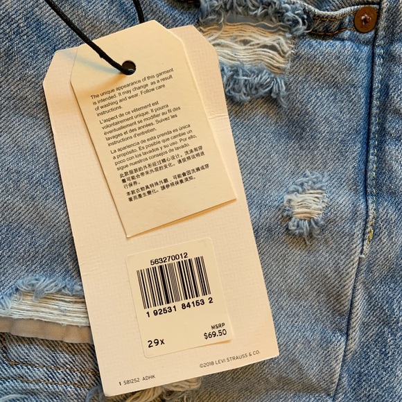 levis high rise 501 short - Picture 7 of 12